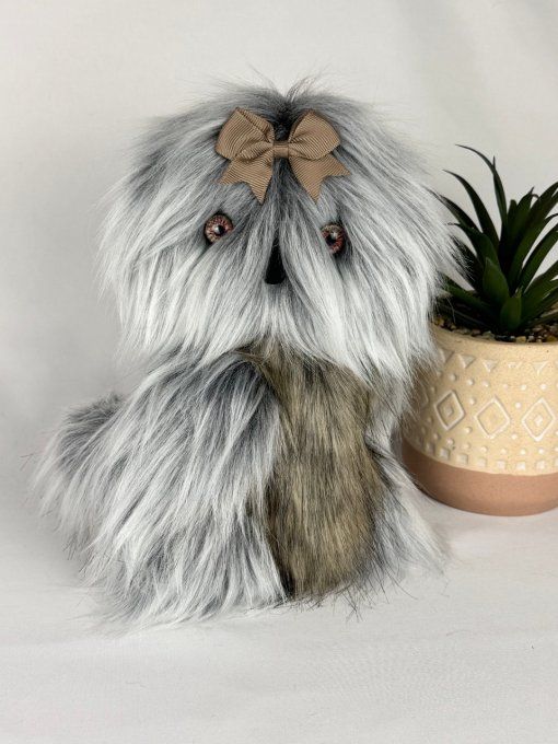 Esmeralda chouette d'artiste de collection 23cm