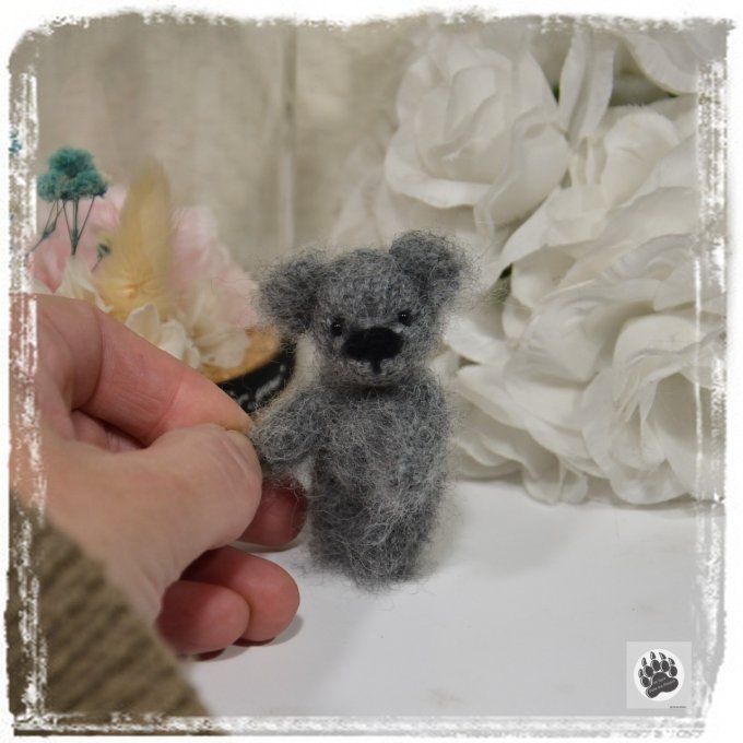 Splender ours en tricot miniature de collection 6cm